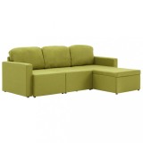 Cumpara ieftin Canapea extensibila modulara, 3 locuri, verde, material textil