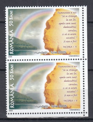 ROMANIA 2005 LP 1689 INUNDATII PERECHE MNH foto