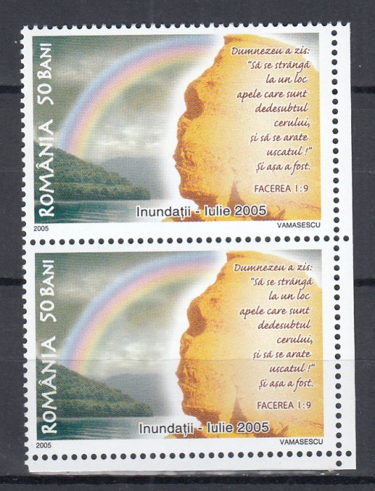 ROMANIA 2005 LP 1689 INUNDATII PERECHE MNH