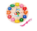 Ceas educational Montessori, 12 blocuri colorate, 17.5 x 17.5 x 2 cm, Lean 25054