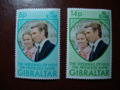 GIBRALTAR 1973 NUNTA PR. ANNE SERIE MH foto