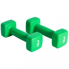 Set de gantere, verde, 2 x 2 kg, neopren foto