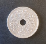 Danemarca 5 kroner 1990 moneda cupru nichel km # 869, Europa