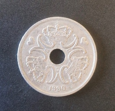 Danemarca 5 kroner 1990 moneda cupru nichel km # 869 foto