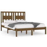 Cumpara ieftin Cadru de pat, maro miere, 200x200 cm, lemn masiv de pin
