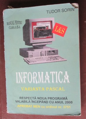 Informatica varianta Pascal. Manual clasa a 9-a foto