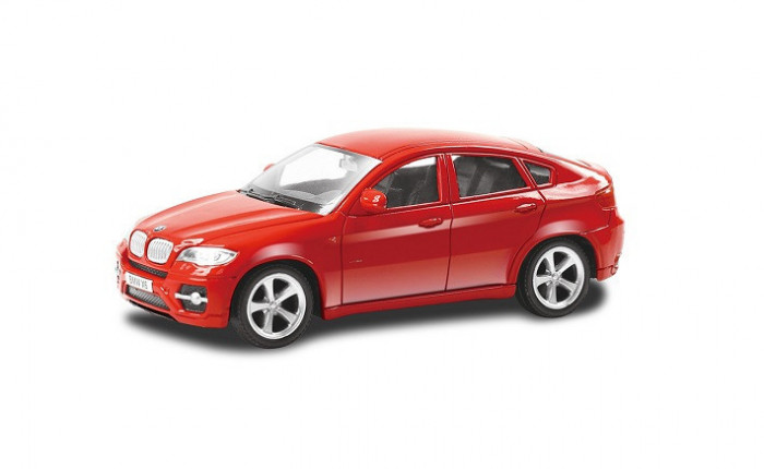 Macheta auto Bmw X6 rosu 4 inch, 1:43 RMZ City