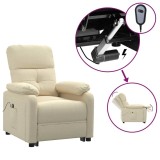 Cumpara ieftin Fotoliu rabatabil electric, crem, material textil