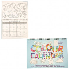 Carte de colorat Calendarul meu Keycraft, 12 file, 30 cm, 4 ani+