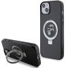 Husa MagSafe pentru Apple iPhone 14, Karl Lagerfeld, Ring Stand Karl &amp; Choupette, Neagra