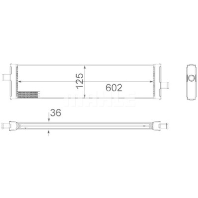 Radiator intercooler Audi A6 2010-; Porsche Cayenne 2010-, Panamera 2009-2016, Panamera 2016-; Volkswagen Touareg 2010-2018, 602x125x36mm, MAHLE 58F2 foto