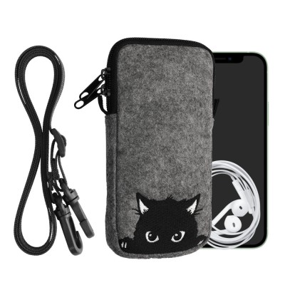 Husa Universala Kwmobile pentru telefon, Marime XL - 6.8 inch, Gri/Negru, Textil, KWM000016AK017C foto