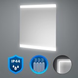 Oglindă baie Leziter Liv 60, iluminare LED Alb Rece 6000K, Control Tactil, Reglabila, 60x80 cm, IP44