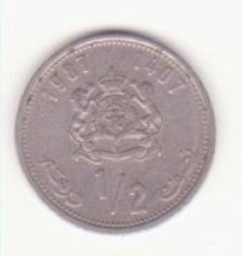 Maroc &frac12; Dirham 1987 ( 1407) - Hassan II 3rd portrait