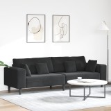 vidaXL Canapea din catifea cu pernă cu pernă Negru 208 cm Catifea