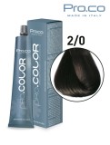 Vopsea de par profesional PRO.COLOR 100 ml - Pro.Co - 2/0 MARO INCHIS
