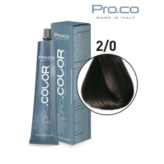 Vopsea de par profesional PRO.COLOR 100 ml - Pro.Co - 2/0 MARO INCHIS