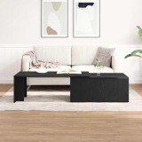 Masă de cafea Negru Stejar 150x50x35 cm din lemn compozit