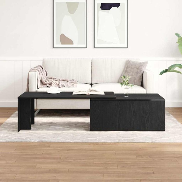 vidaXL Masă de cafea Stejar negru 150 x 50 x 35 cm Lemn compozit 862478