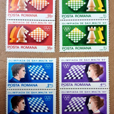 TIMBRE ROMANIA MNH LP 1020/1980 A 25-a Olimpiada de Șah -Malta -Serie în pereche