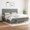 vidaXL Pat box spring cu saltea, gri &icirc;nchis, 200x200 cm, textil 3137262