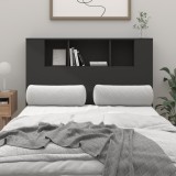 Cumpara ieftin Tăblie de pat cu dulap, negru, 120x18,5x102,5 cm