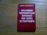 AMELIORAREA PERFORMANTELOR INDIVIDUALE PRIN TEHNICI DE PSIHOTERAPIE