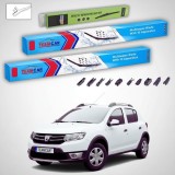 Cumpara ieftin Ștergătoare Dacia Sandero II 2015-prezent | Set Față și Spate Flat Premium &ndash; TeamCar&reg;