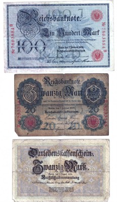 GERMANIA SET 100 FEBRUARIE 1908 20 FEBRUARIE 1908 20 AUGUST 1914 MARK MARCI foto