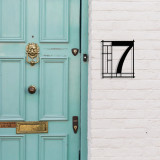 Numar casa pentru poarta/usa Seven, metal, 14 x 16 cm, negru, cifra 7, Enzo