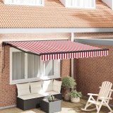 vidaXL Cortina Retractabilă Stripe Roșu și Alb 300x250 cm țesătură 3329996