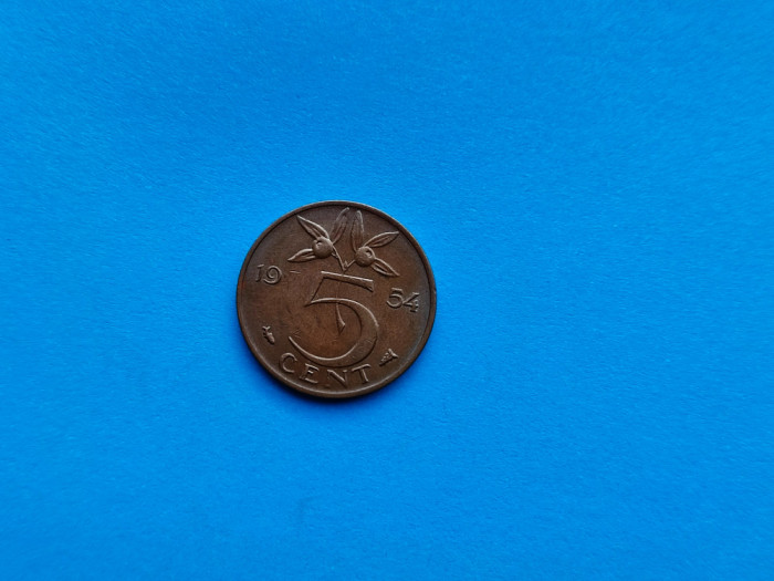 5 Cent 1954 Olanda-Patina frumoasa