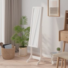 Gossi oglinda de sine statatoare, alb, 34x37x146 cm