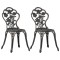 vidaXL Scaune de bistro, 2 buc., bronz, aluminiu turnat