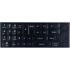 Litere autocolante pentru taste numerice tastatura PC, laptop, Active, fond negru, layout standard engleza US qwerty, rezistente la apa, corectie tast