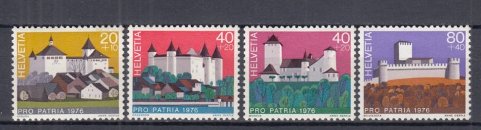 ELVETIA 1976 PRO PATRIA CASTELE SERIE MNH