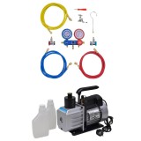 Cumpara ieftin Pompa de vid 50 L/min cu set de manometre cu 2 cai in set scule