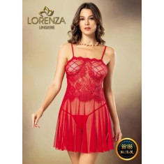 LRZ22-3 Desu tip babydoll din plasa fi a dantela cu model