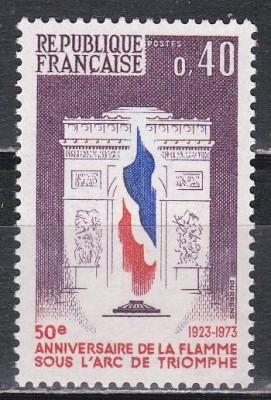 Franta 1973 - Arcul de Triumf, 50 de ani Morm&amp;acirc;ntului Soldatului Necunoscut, MNH foto