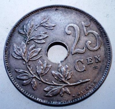 7.554 BELGIA 25 CENTIMES 1913 BELGIE foto