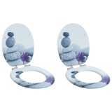 vidaXL Capacul de toaletă 2 pcs Gri 44 x 38 cm Placă MDF 3414541