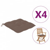 Perne de scaun, 4 buc., gri taupe, 40 x 40 x 7 cm, textil, vidaXL