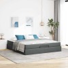 VidaXL Cadru de pat cu depozitare Gri &icirc;nchis 180 x 200 cm țesătură 3399509