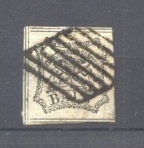 Italy Church State 1852 Coat of arms, 8 BAJ, Mi.9, paper on back, used S.389 foto