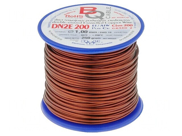 S&acirc;rmă bobină dublu emailată 1mm 0,25kg Cu 65-200&deg;C