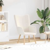 Fotoliu Relaxant Crem vidaXL, Material Lana, Design Modern, Ergonomic, Confortabil, Interior, 120kg