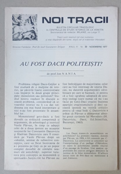 NOI TRACII , BULETIN CIRCULAR TRACOLOGIC , NR.39 , 1977
