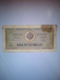 Bancnota Una suta mii lei - Format mic - Conform fotografiei
