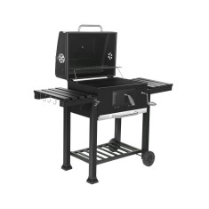 Gratar de gradina mobil, termometru si recipient cenusa, grill xxl cu 2 rafturi