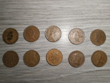 Lot x10 Monede 1 ONE PENCE Marea Britanie UK Diferite Conditii